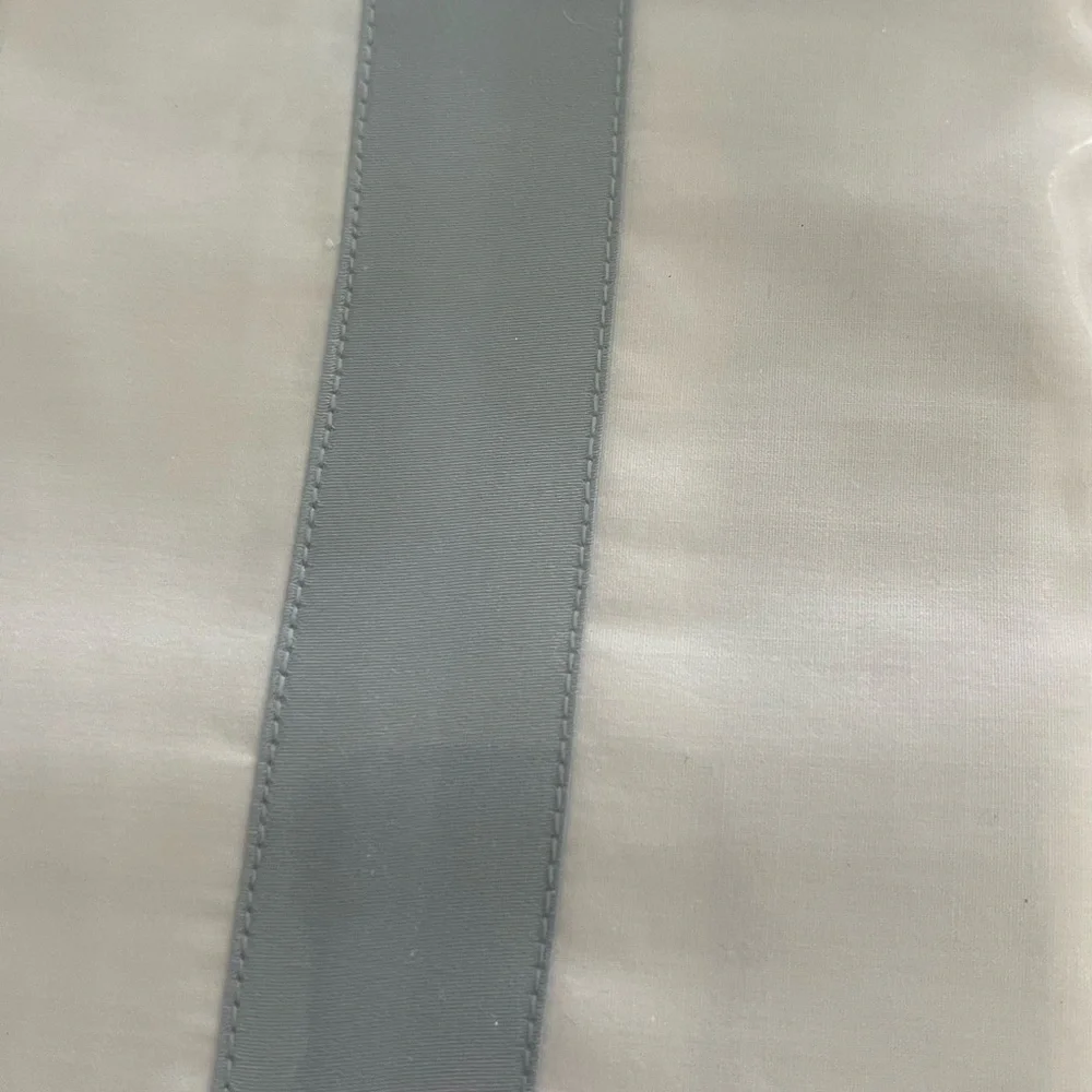 SFERRA Estate Euro King sham White Pillow Cover with Pale Blue Trim